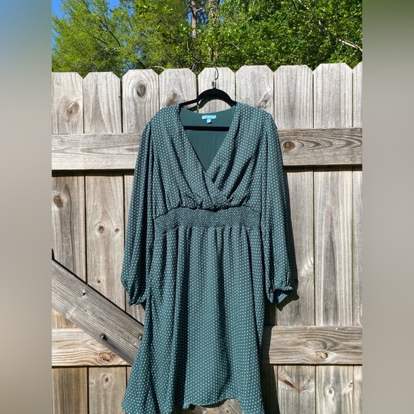 Draper James RSVP Green Polka Dot Dress - Picture 1 of 8